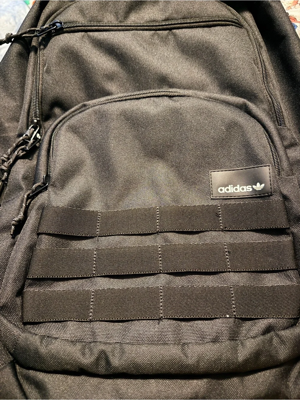 adidas Black Tactical-Style Backpack with Front Webbing